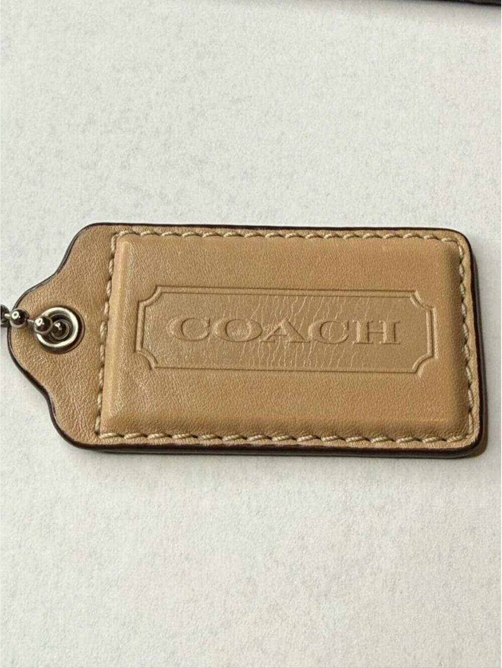 Coach XL Leather Hangtag - Tan (3")